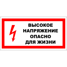 Знак A013 Высокое напряжение. Опасно для жизни.