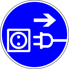 Знак M13 Отключить штепсельную вилку